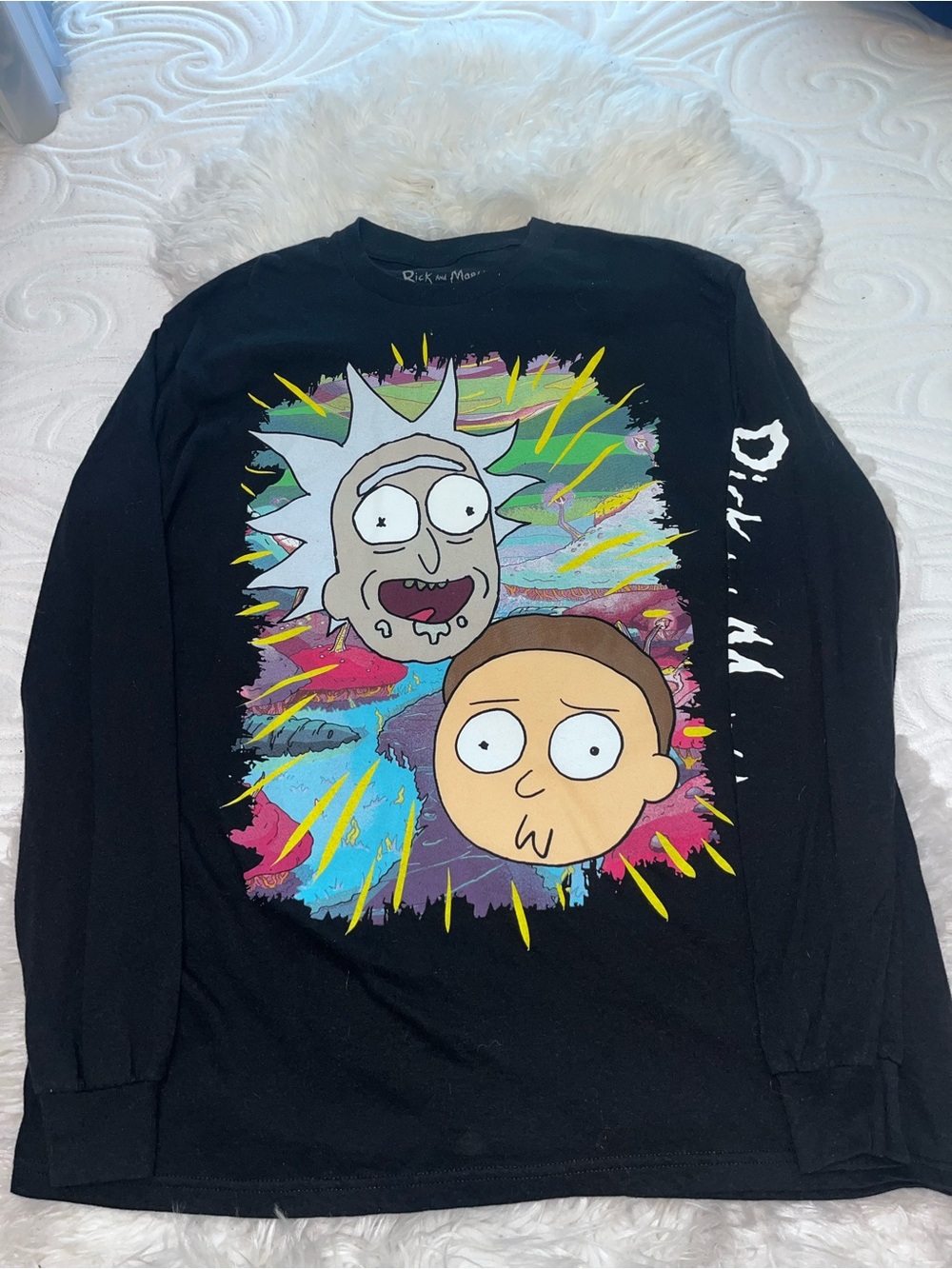 Rick and Morty Black Long Sleeve Graphic Tee